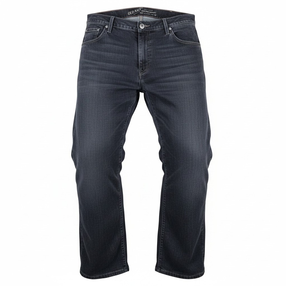 Old Navy Men's Authentic Straight Leg Jeans Dark Wash‎ Denim 42x30 100% Cotton